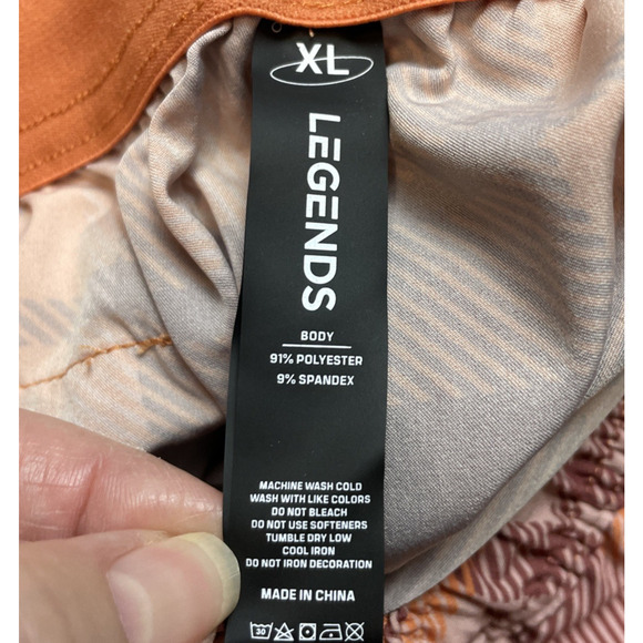 Legends Luka Mesh Shorts Mens XL Orange Plaid 9" Inseam Unlined Performance - Picture 3 of 8